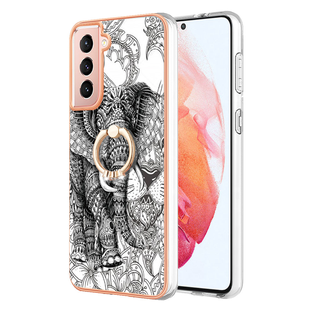 YB IMD Series-20 Style D For Samsung Galaxy S21 FE 5G 2.0mm Protective TPU Cover IMD Kickstand Electroplated Phone Case YB IMD Series-20 Style D For Samsung Galaxy S21 FE 5G 2.0mm Protective TPU Cover IMD Kickstand Electroplated Phone Case